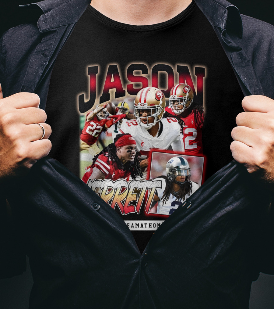 Jason Verrett Dreamathon San Francisco Football Collage T-Shirt
