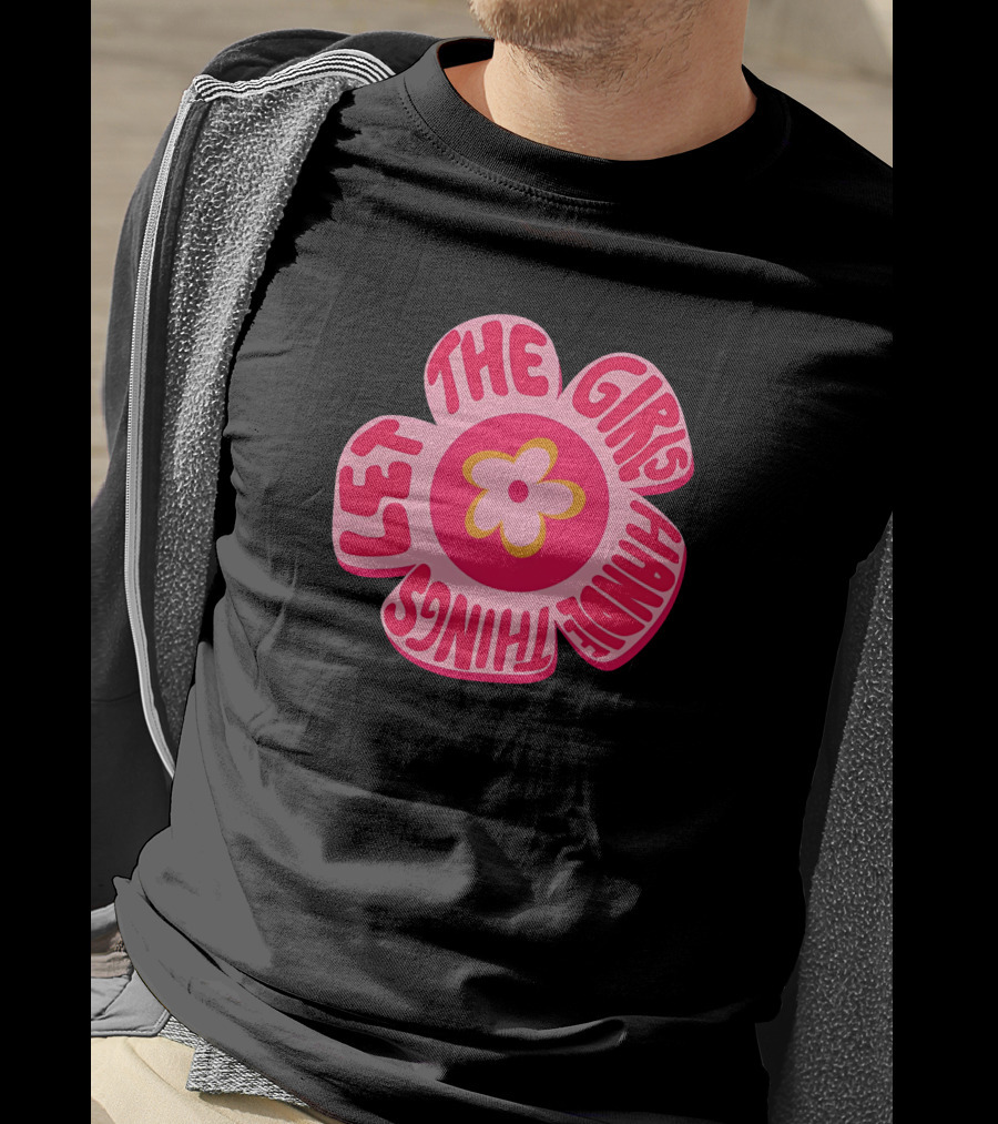 Theemarketingmamí Let The Girls Handle Things Pink Retro Flower T-Shirt
