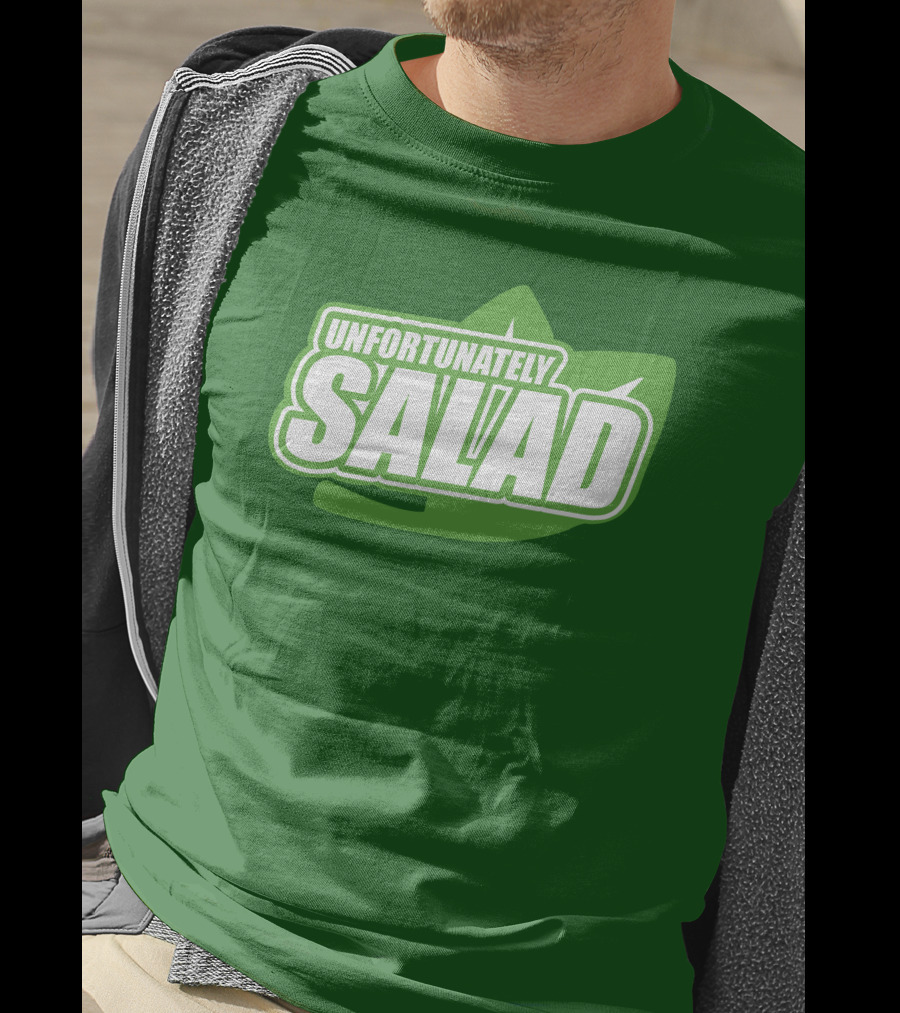 Unfortunately Salad Leaf Logo Mockup T-Shirt