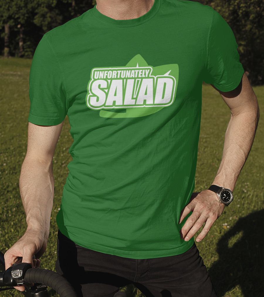 Unfortunately Salad Leaf Logo Mockup T-Shirt