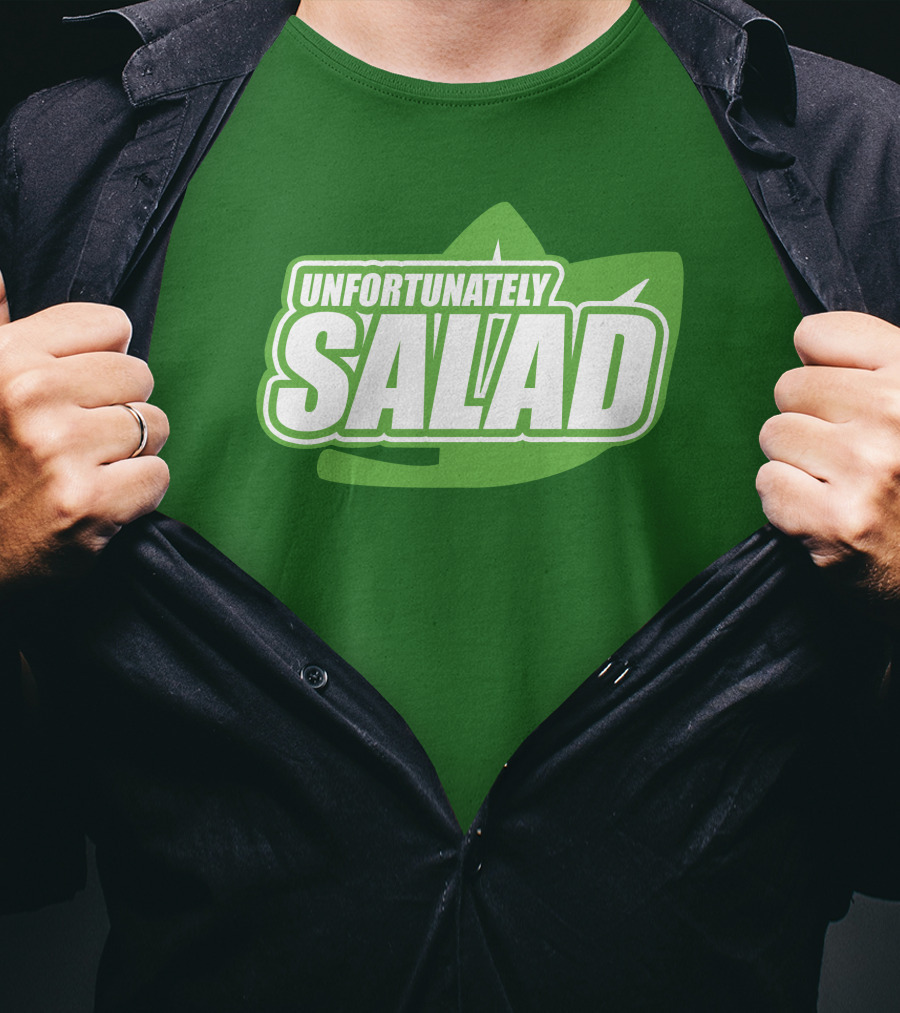 Unfortunately Salad Leaf Logo Mockup T-Shirt