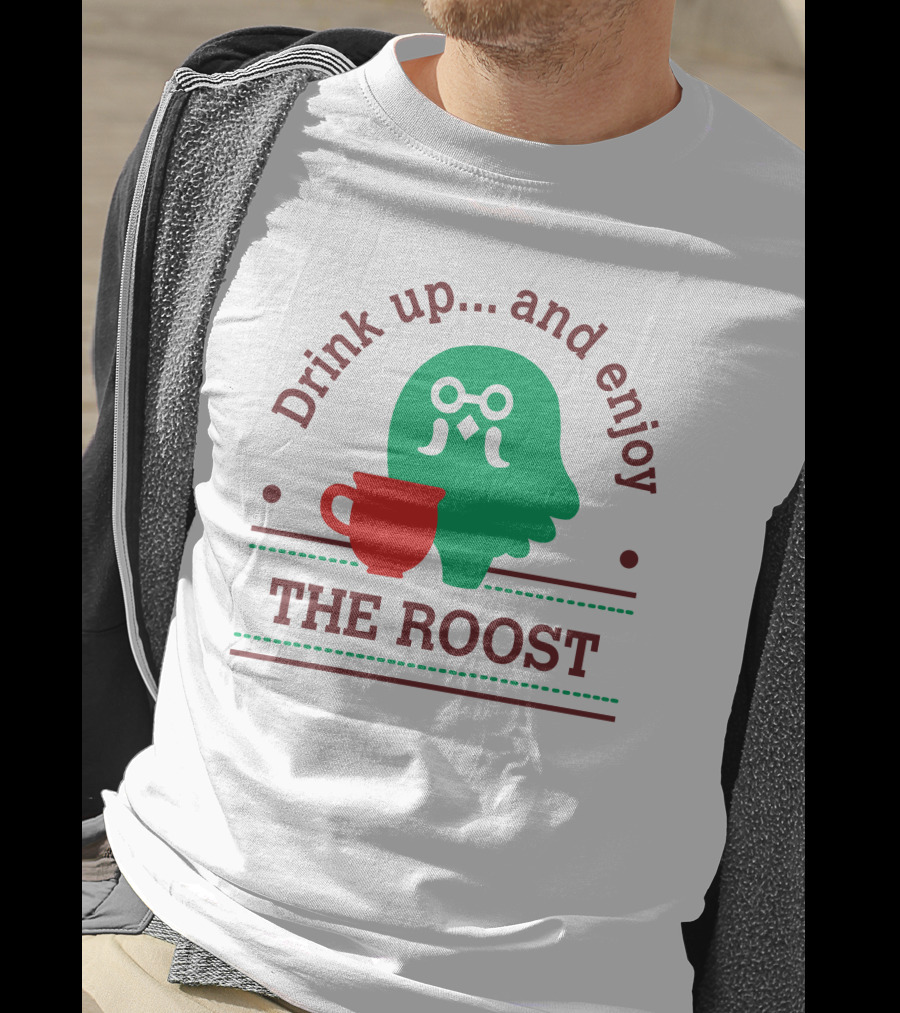 Drink Up And Enjoy The Roost Acpocketnews Owl With Coffee Cup T-Shirt