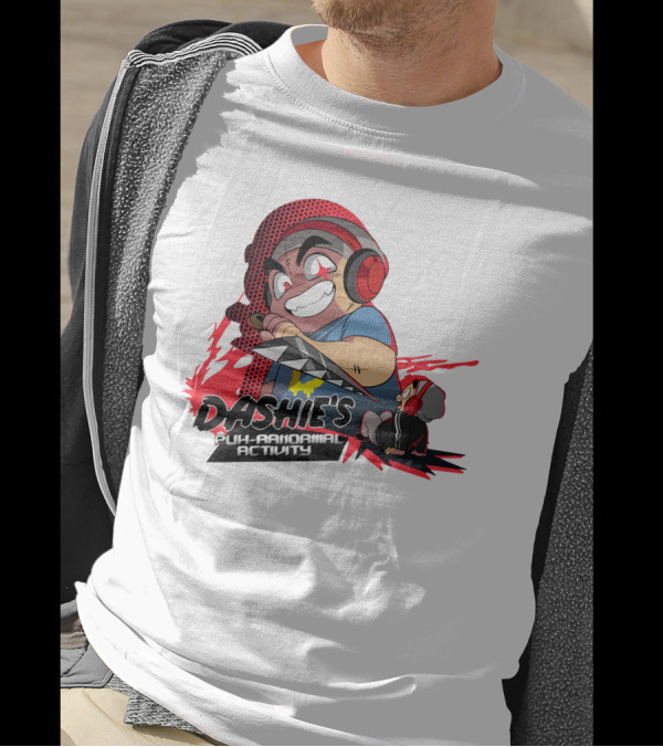 Dashiexp Merch Dashie's Puh-Ranormal Activity Red Headphones Cartoon Character T-Shirt