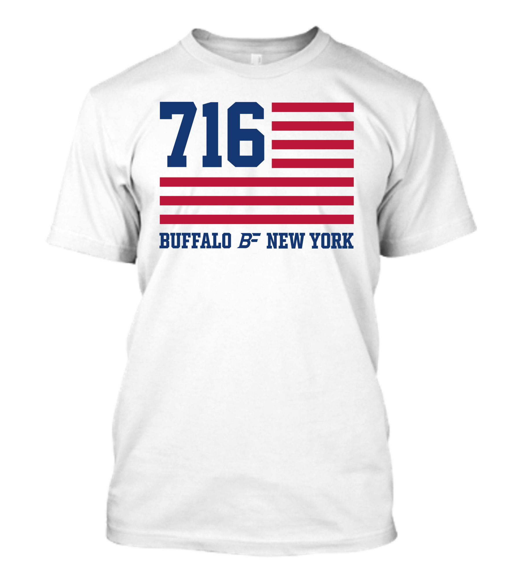 716 Buffalo New York USA Flag T-Shirt