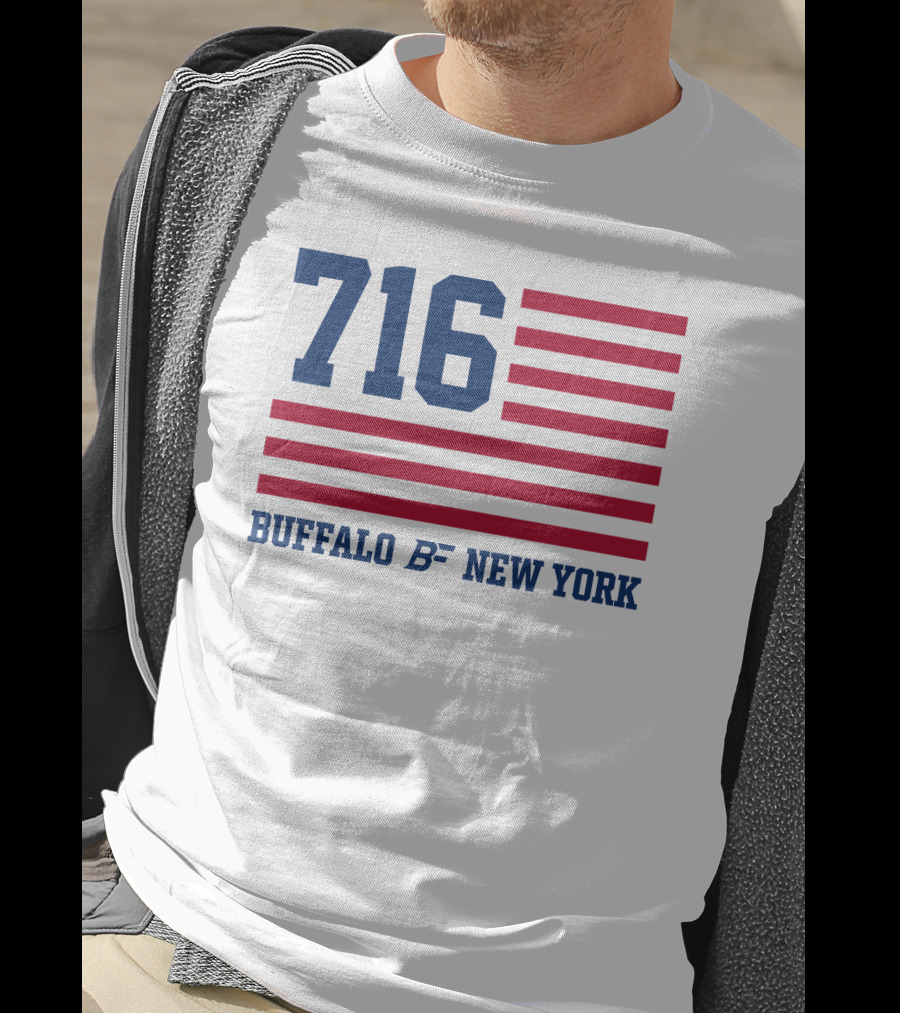 716 Buffalo New York USA Flag T-Shirt