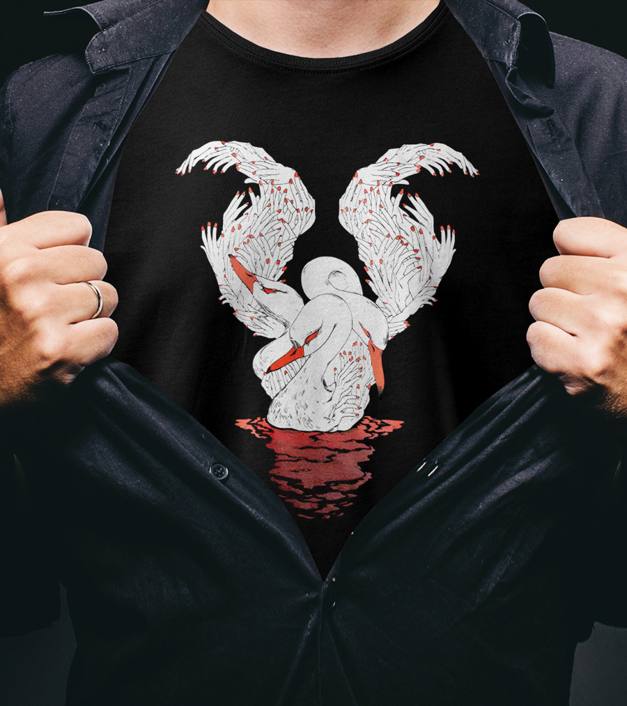 39Daph Swan Illustration White T-Shirt