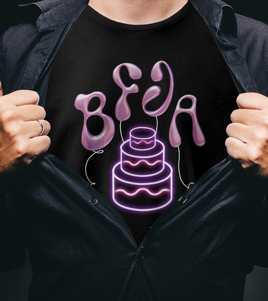 Lydia Chlamydia Bfja Birthday Party Cake Neon Balloon T-Shirt
