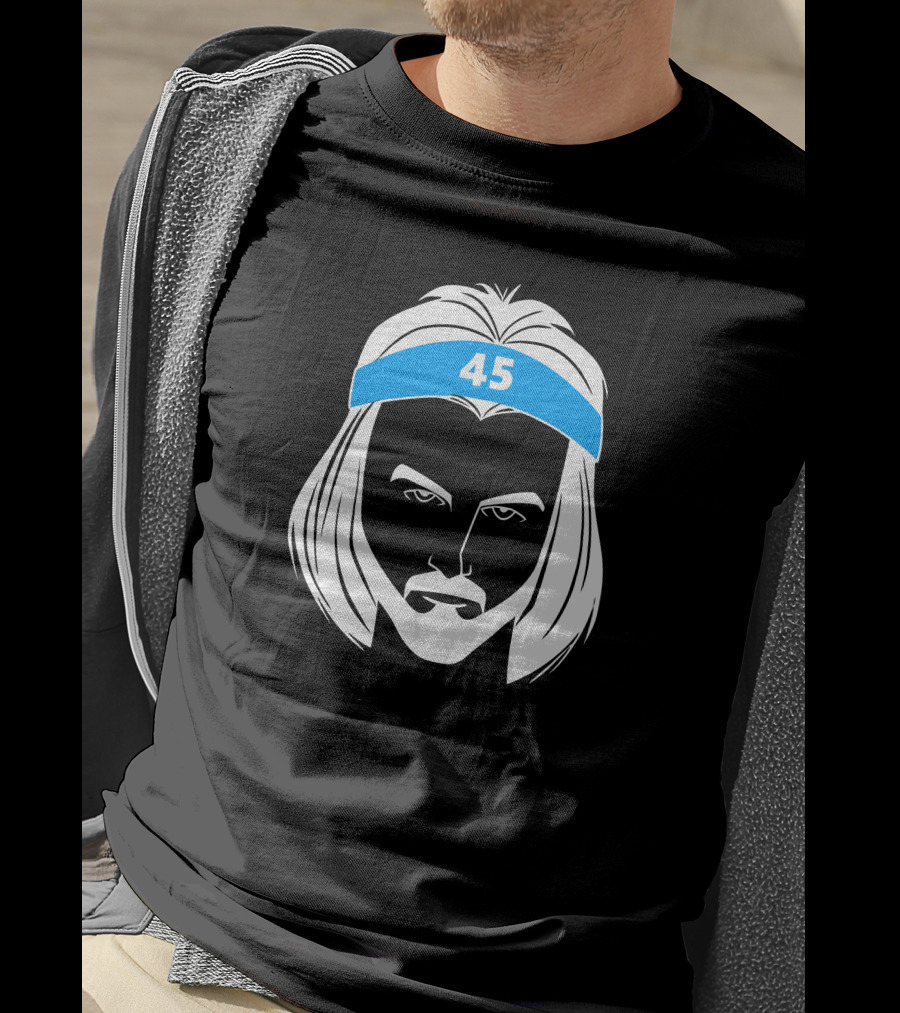 Caleb Love Wears Brady Manek 45 Headband Stencil T-Shirt