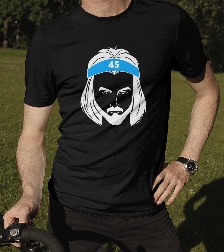 Caleb Love Wears Brady Manek 45 Headband Stencil T-Shirt