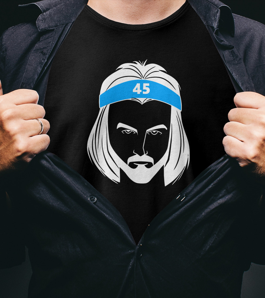 Caleb Love Wears Brady Manek 45 Headband Stencil T-Shirt