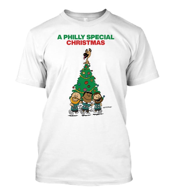A Philly Special Christmas Festive Tree And Football Trio T-Shirt