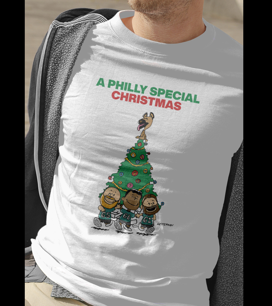 A Philly Special Christmas Festive Tree And Football Trio T-Shirt