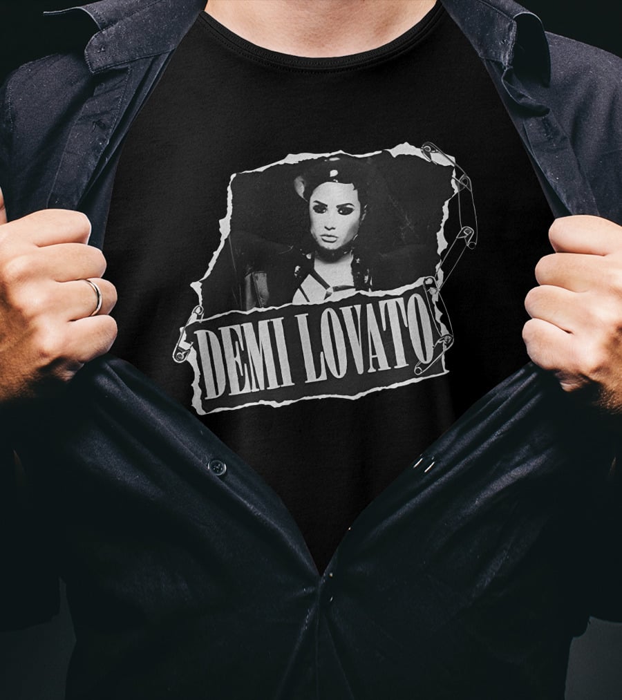 Demi Lovato Ripped Aesthetic With Safety Pins T-Shirt