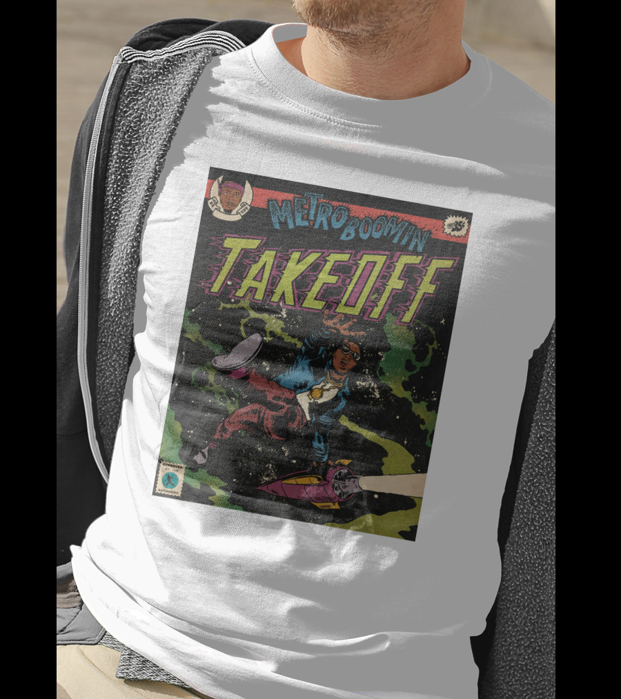 Metro Boomin Takeoff Comic Style Space Adventure T-Shirt