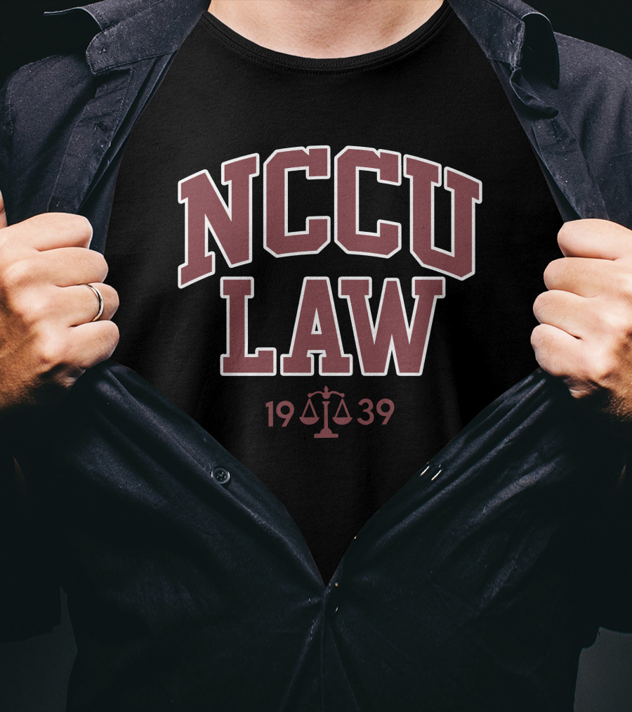 Hbcuthrowbacks NCCU Law 19 39 Scales Of Justice Retro T-Shirt