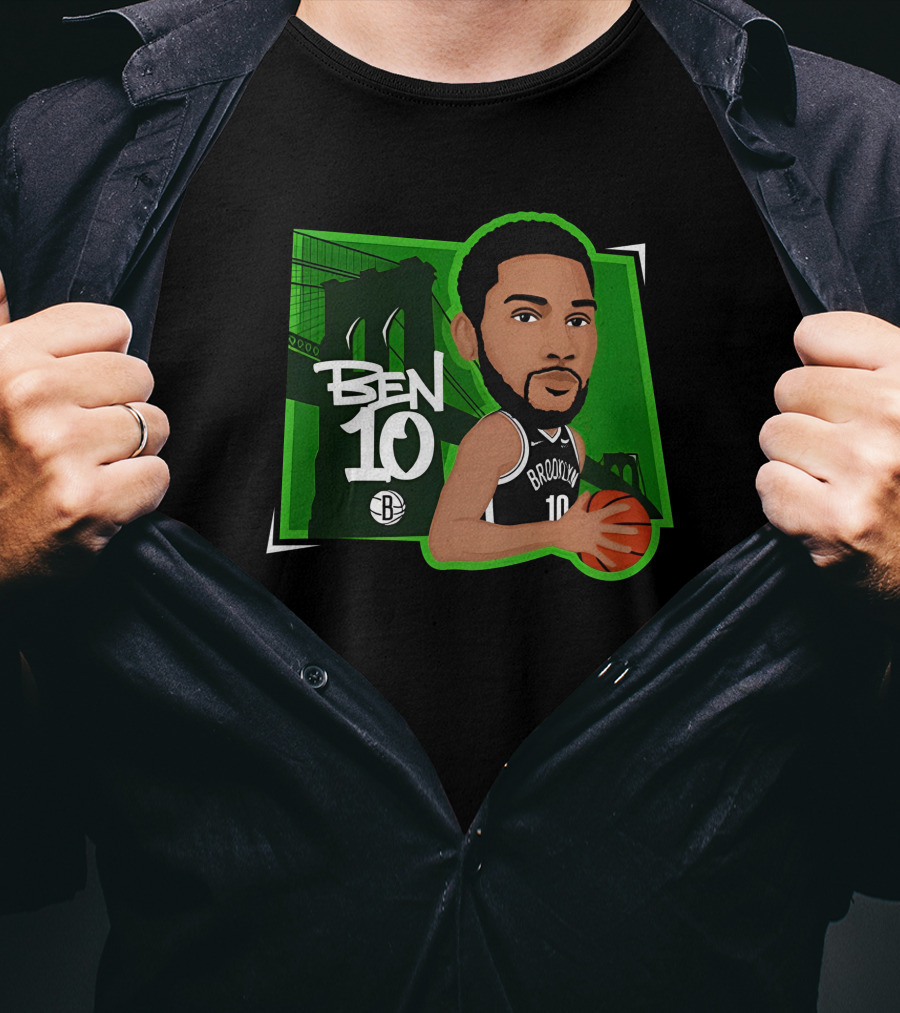 Nbacentral Ben Simmons Ben 10 Brooklyn Nets Cartoon Basketball T-Shirt
