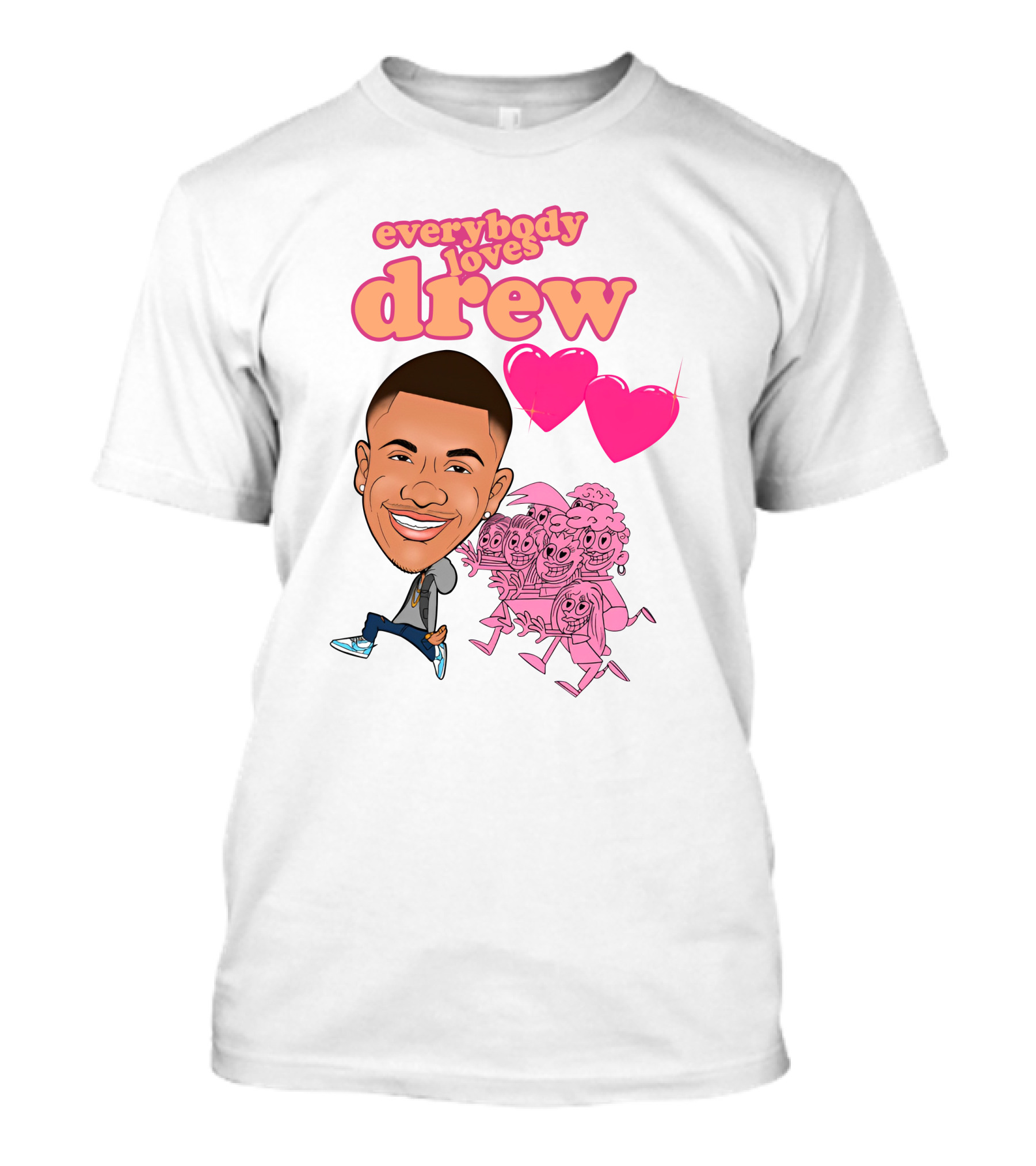 Tdashrich Tequan Richmond Everybody Loves Drew Hearts Cartoon Characters T-Shirt