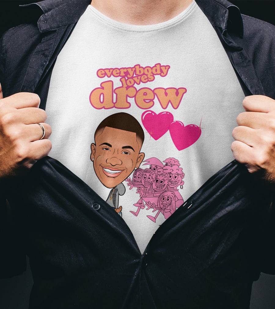 Tdashrich Tequan Richmond Everybody Loves Drew Hearts Cartoon Characters T-Shirt