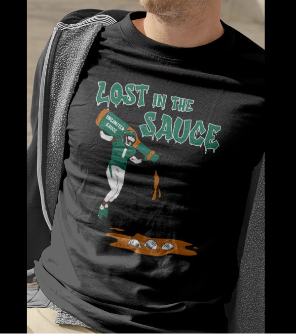 Lost In The Sauce Iamsaucegardner With Unlimited Sauce Football Player T-Shirt