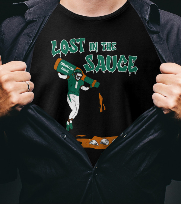 Lost In The Sauce Iamsaucegardner With Unlimited Sauce Football Player T-Shirt