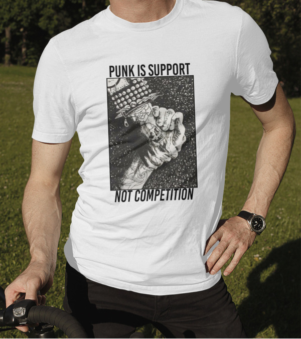 Punk Is Support Not Competition No Gods No Masters Spiked Leather Unity T-Shirt