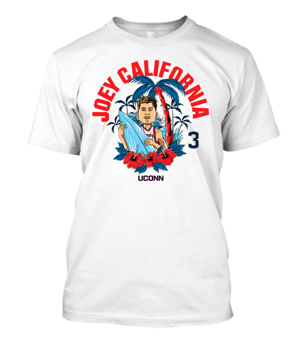 JOEY CALIFORNIA 3 UCONN SURFING PALM TREES HAWAIIAN FLORAL T-Shirt