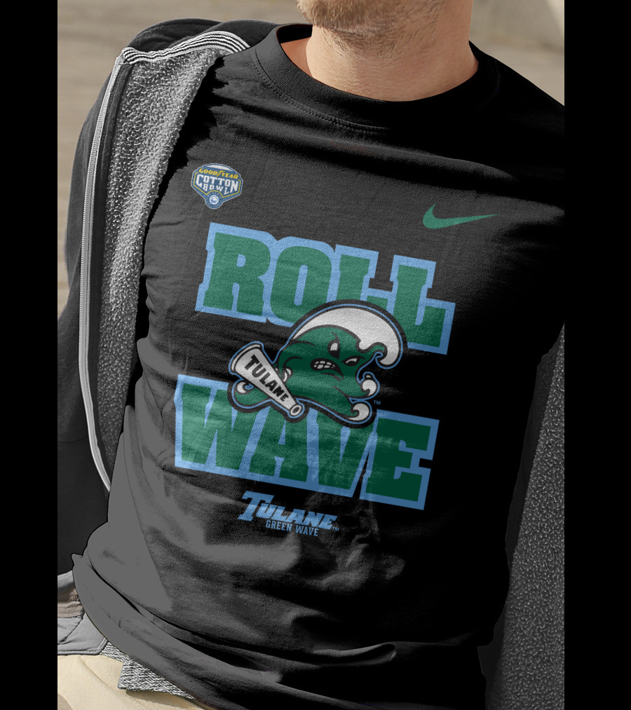 GoodYear Cotton Bowl Roll Wave Tulane Green Wave T-Shirt