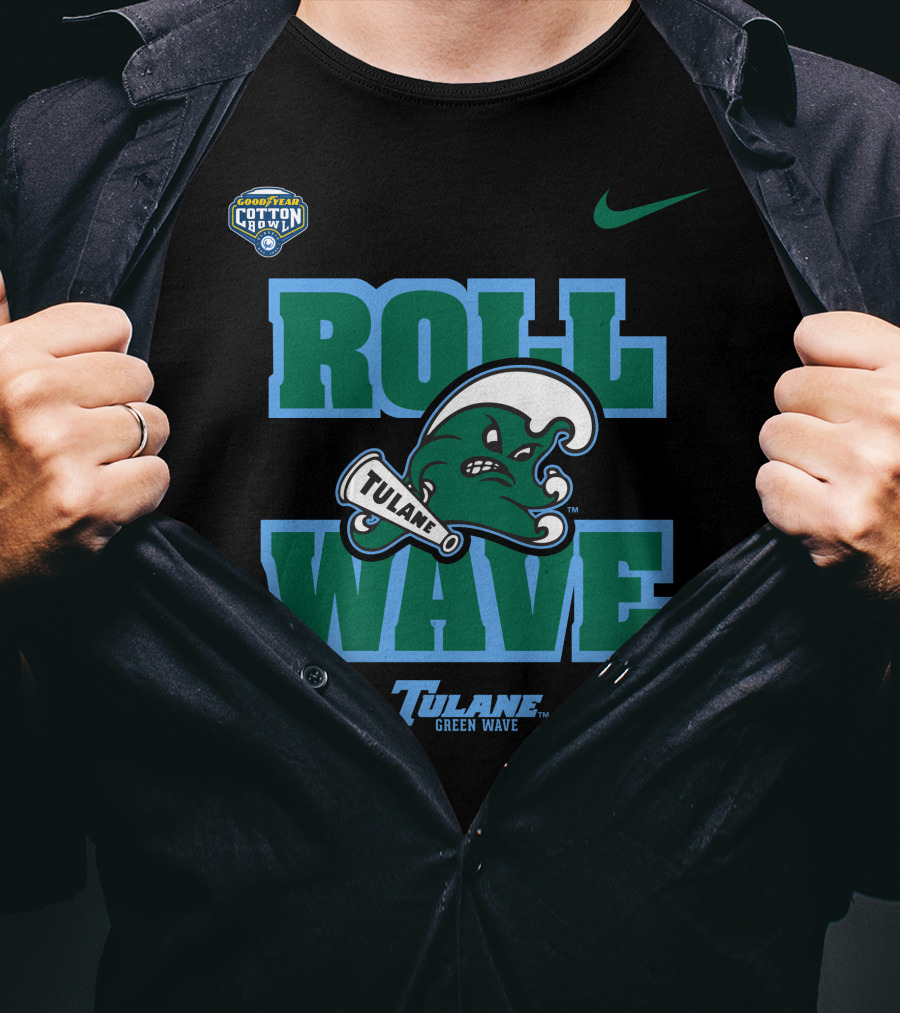 GoodYear Cotton Bowl Roll Wave Tulane Green Wave T-Shirt