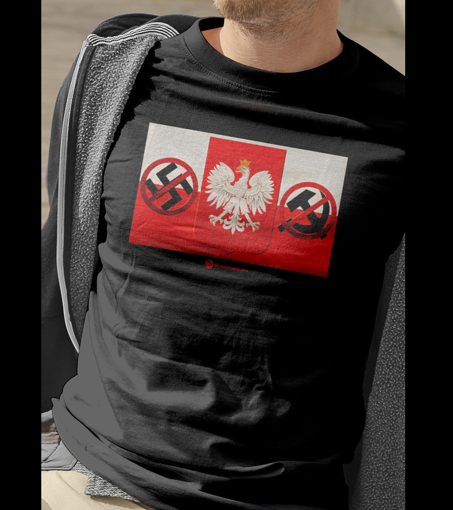 WeAreChange.org The Polish Spirit Anti-Swastika Anti-Communism Eagle T-Shirt