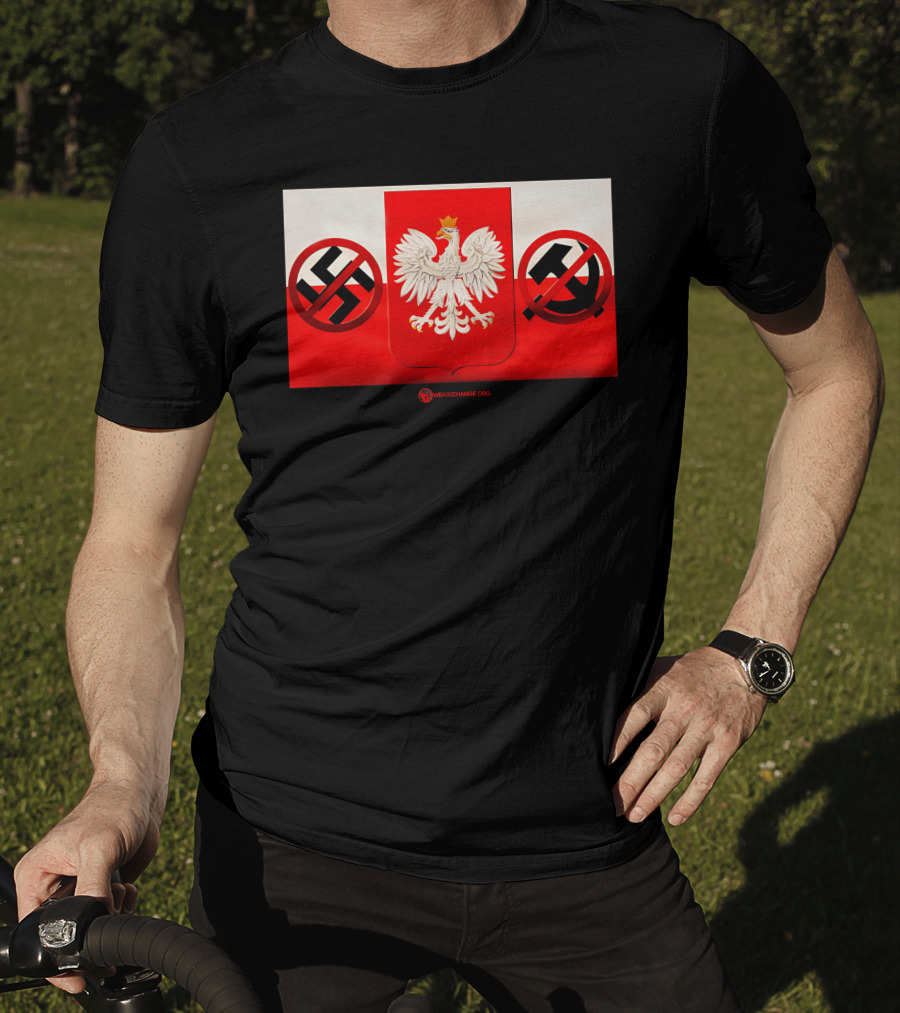 WeAreChange.org The Polish Spirit Anti-Swastika Anti-Communism Eagle T-Shirt