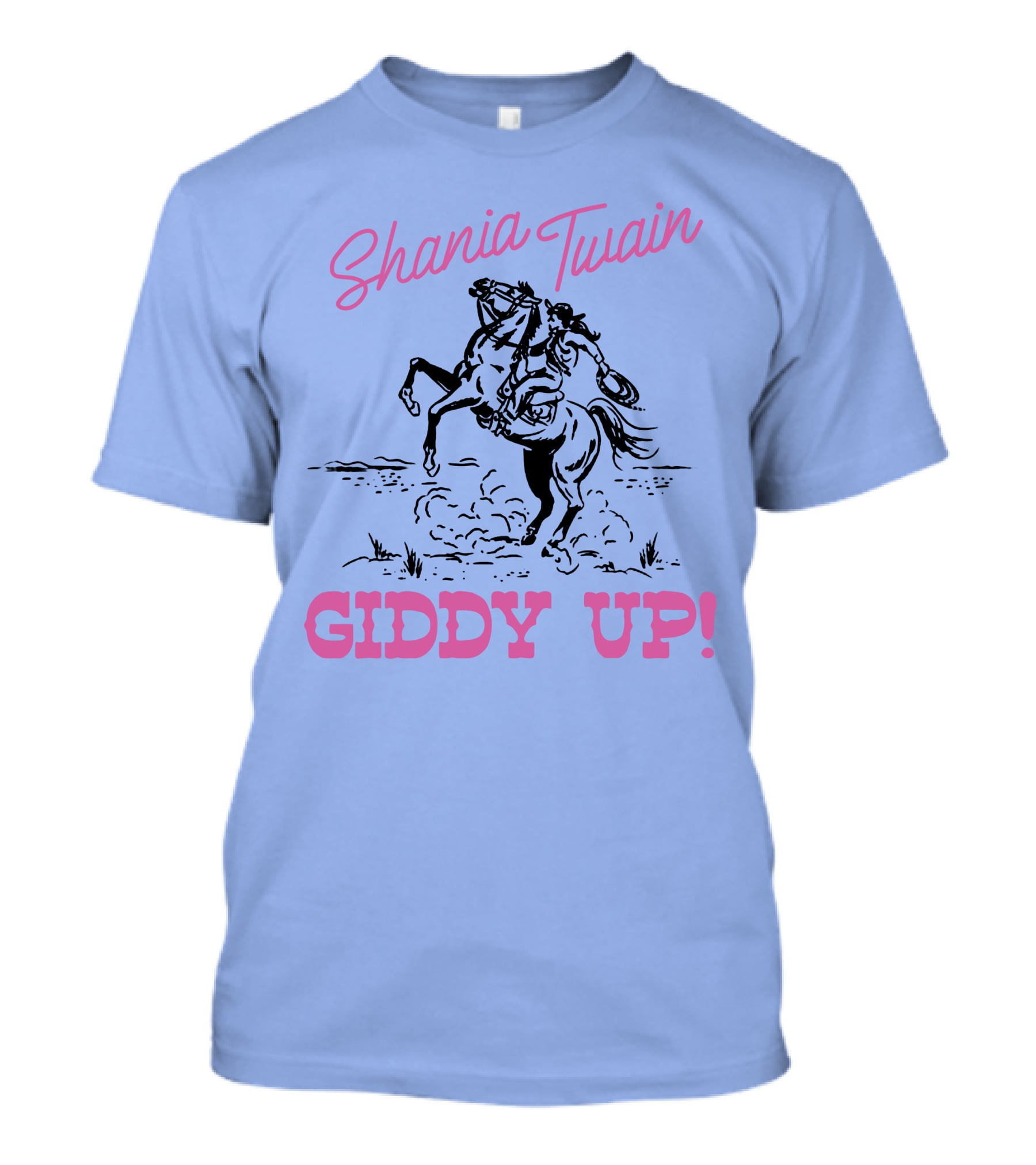 Shania Twain Giddy Up Riding Horse Sketch T-Shirt