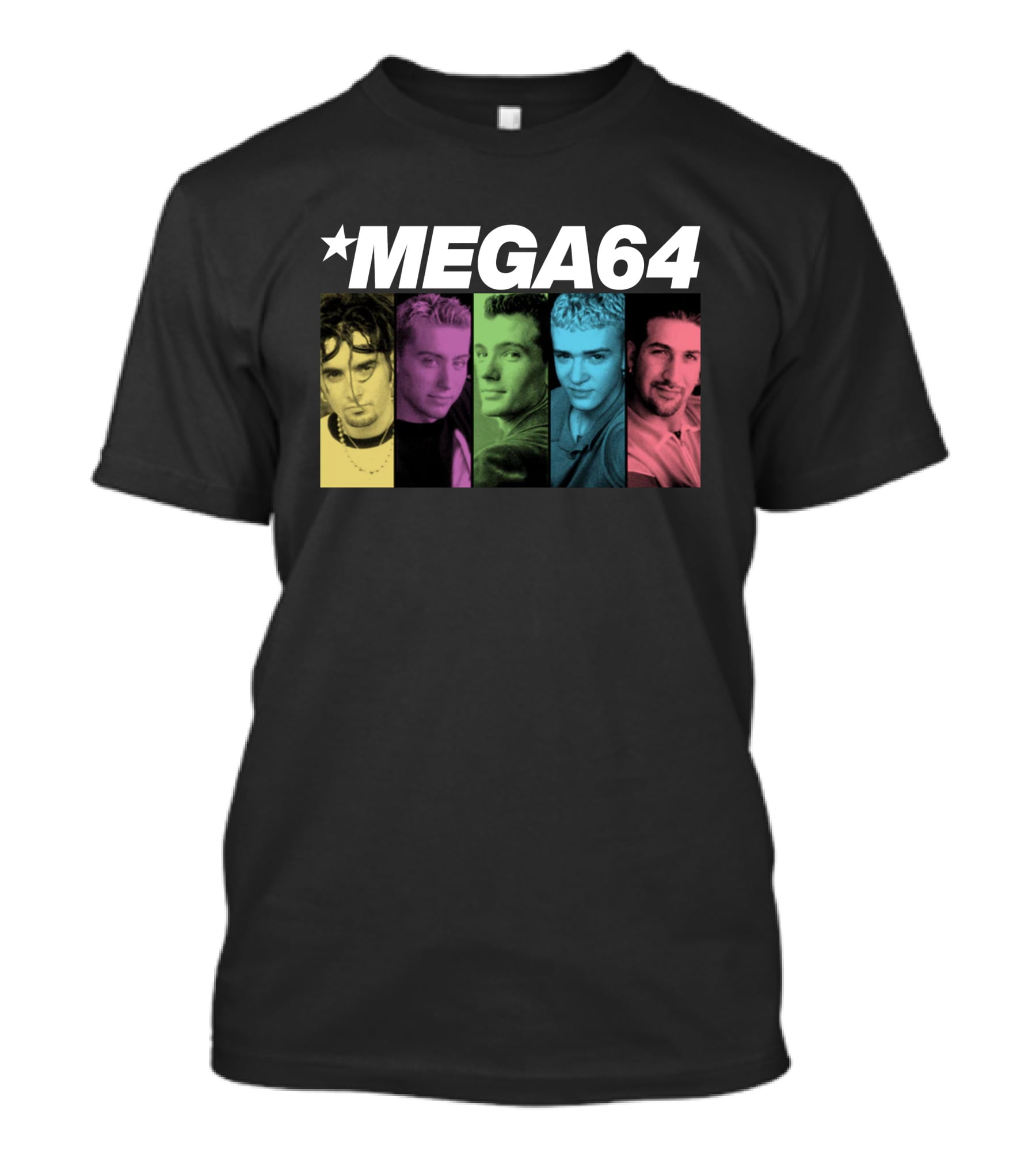 Mega64 Boy Band Colorful Pop Culture Portraits T-Shirt