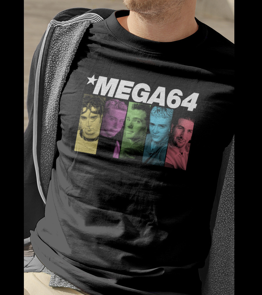 Mega64 Boy Band Colorful Pop Culture Portraits T-Shirt