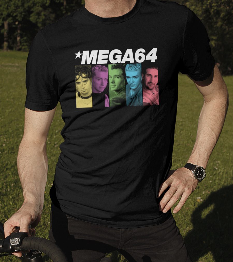 Mega64 Boy Band Colorful Pop Culture Portraits T-Shirt