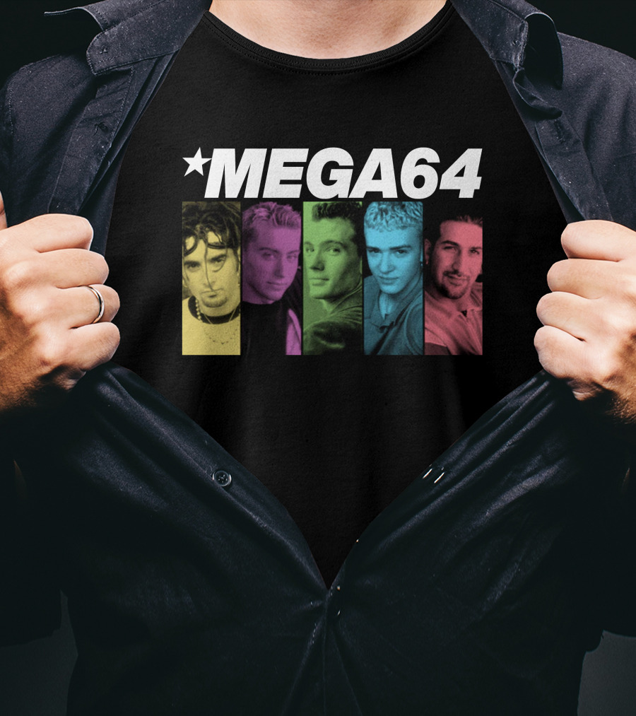 Mega64 Boy Band Colorful Pop Culture Portraits T-Shirt