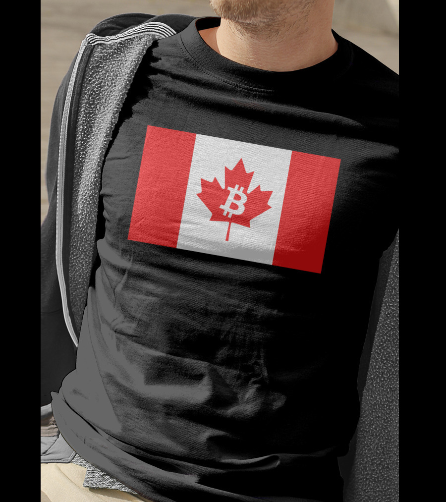 Bitcoin Canada Maple Leaf Flag Red 2 T-Shirt