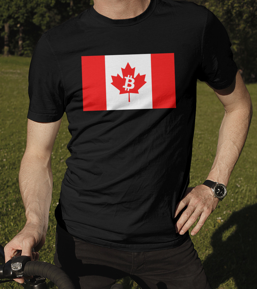 Bitcoin Canada Maple Leaf Flag Red 2 T-Shirt