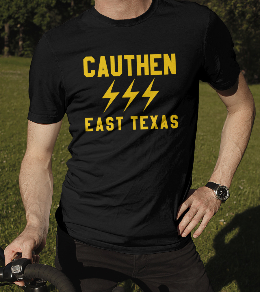 Cauthen East Texas Lightning Bolt Motif T-Shirt