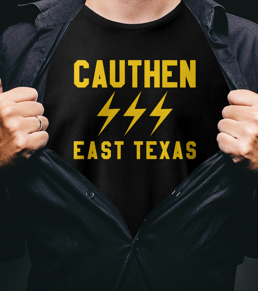 Cauthen East Texas Lightning Bolt Motif T-Shirt