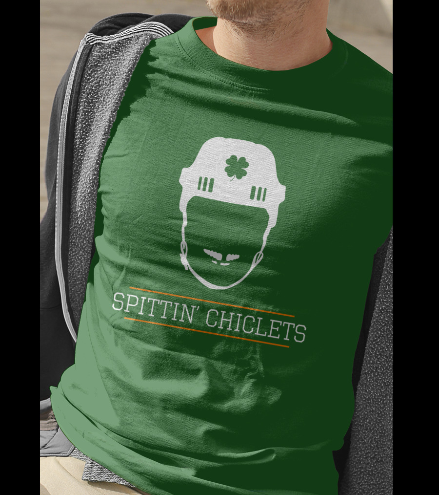 Spittin Chiclets Hockey Helmet Clover Green T-Shirt