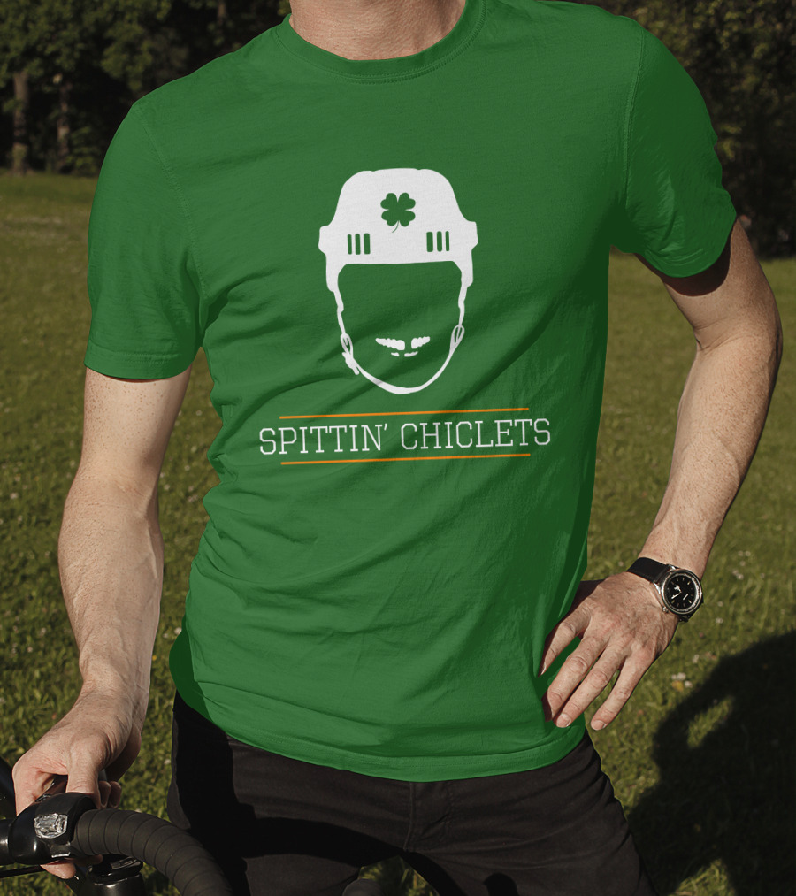 Spittin Chiclets Hockey Helmet Clover Green T-Shirt