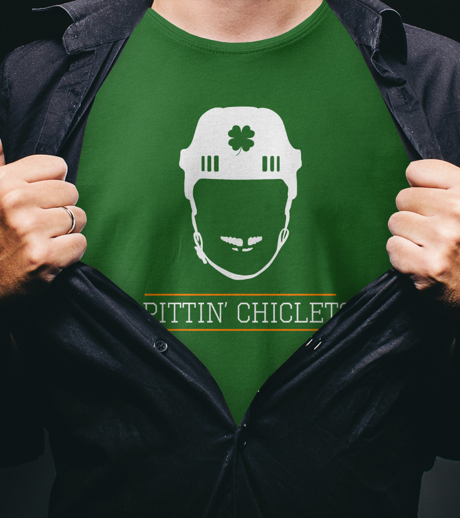Spittin Chiclets Hockey Helmet Clover Green T-Shirt