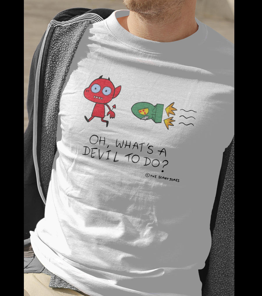 Oh What's A Devil To Do The Scary Jokes Rocket Devil Red Character T-Shirt