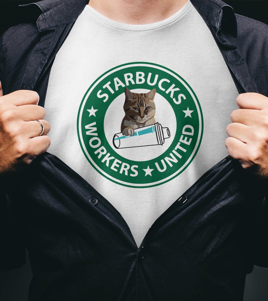 STARBUCKS WORKERS UNITED Cat T-Shirt