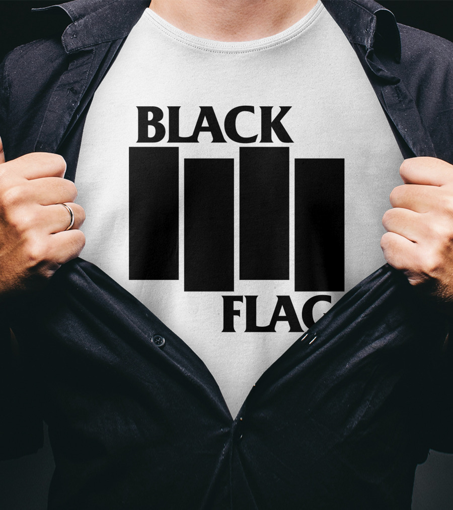 Black Flag Band Iconic Bar T-Shirt