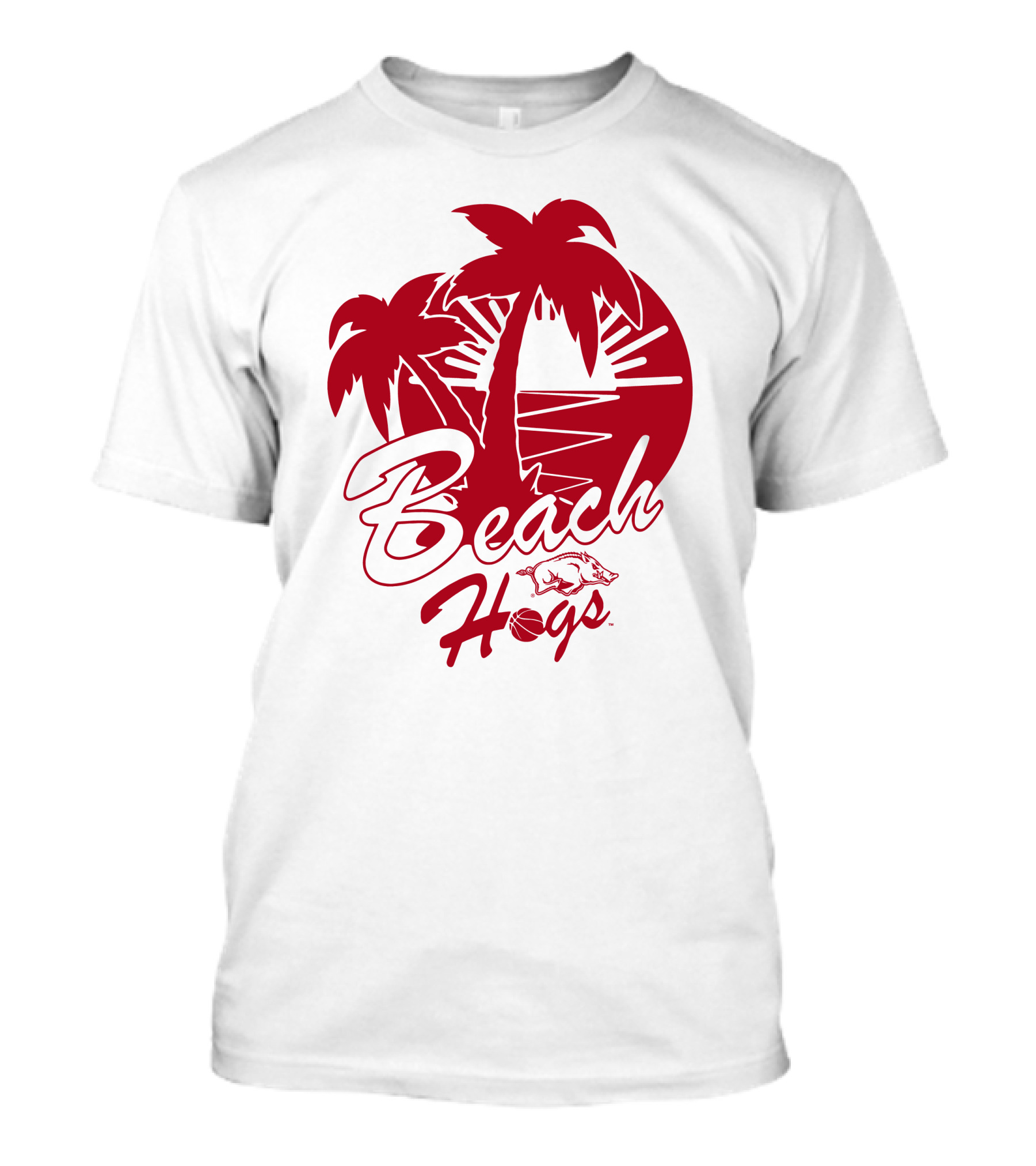 Beach Hogs Palms Sunset Razorbacks T-Shirt