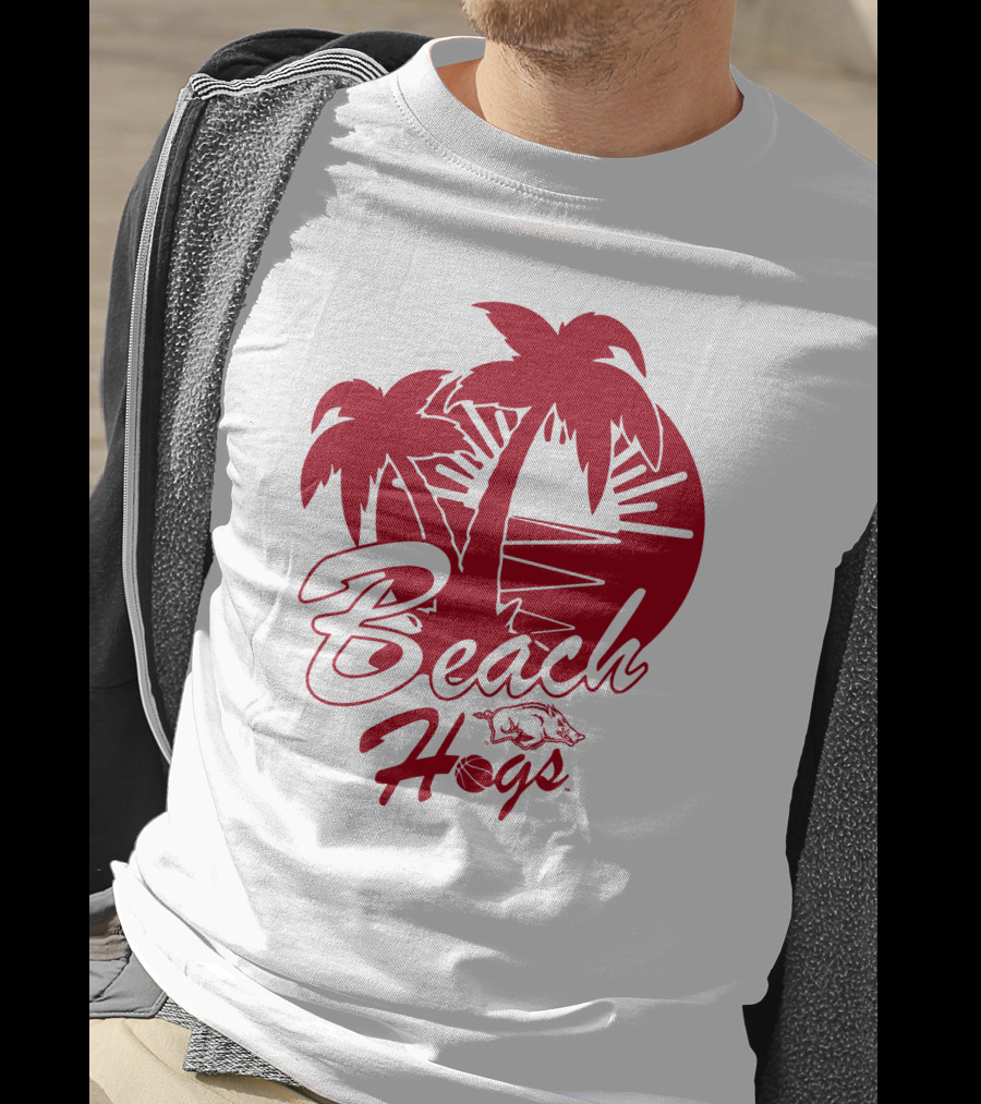Beach Hogs Palms Sunset Razorbacks T-Shirt