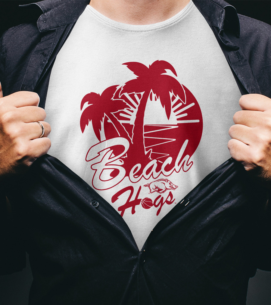 Beach Hogs Palms Sunset Razorbacks T-Shirt