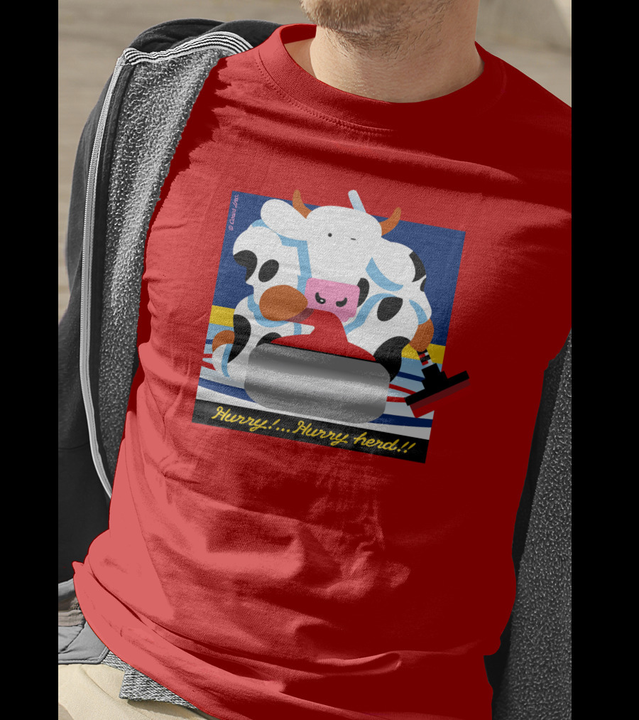 Hurry Hurry Herd Cow Curling Sweep T-Shirt