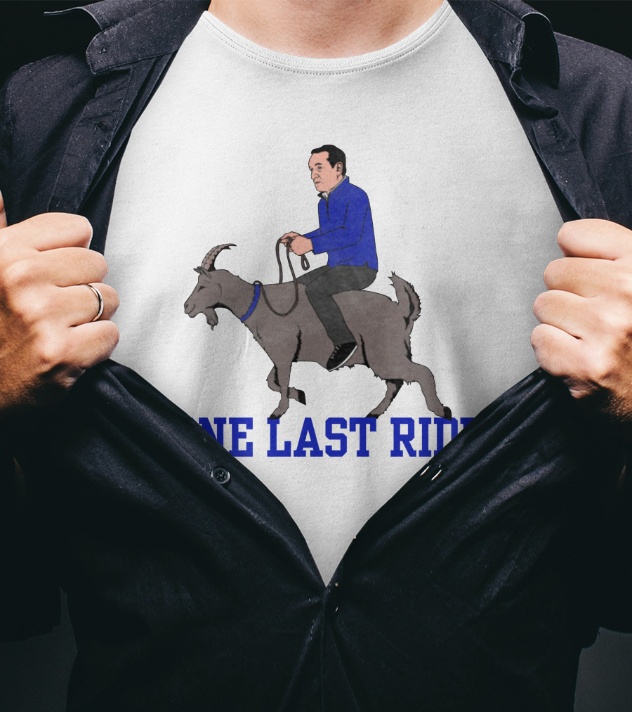 One Last Ride Goat Rider Blue T-Shirt